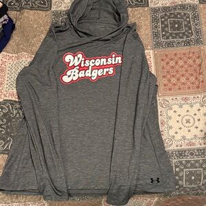 Under Armour Gray Wisconsin Badgers Hoodie